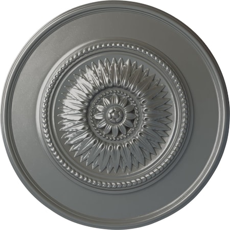 Ekena Millwork Floral Ceiling Medallion, Hand-Painted Silver, 23 1/2"OD x 2 3/4"P CM23FLSLS